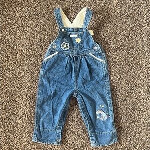 Vintage Disney Store Winnie the Pooh Eeyore Denim Overalls Embroidered Details